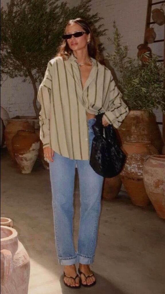 2025 Flip-Flop Trend: Why Everyone’s Talking About The Row’s Chicest Summer Shoe 40 EHF Flip flops outfit4